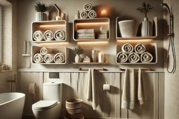 Floating Shelves Stylish and Functional Towel Storage