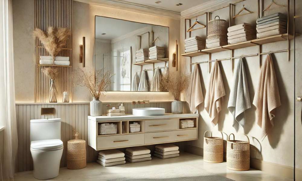 Master Bathroom Towel Storage Ideas