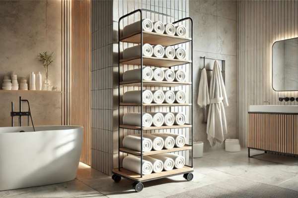 Mobile Towel Storage with Flexibility