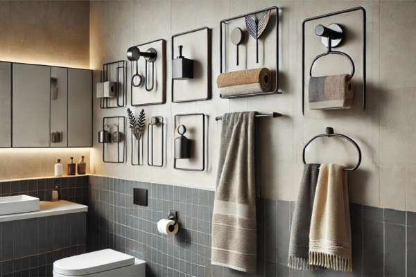 Towel Holders on the Bathroom Wall Space-Saving Ideas