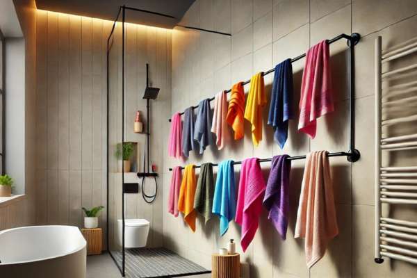  Using the Shower Rod Creative Towel Hanging Ideas