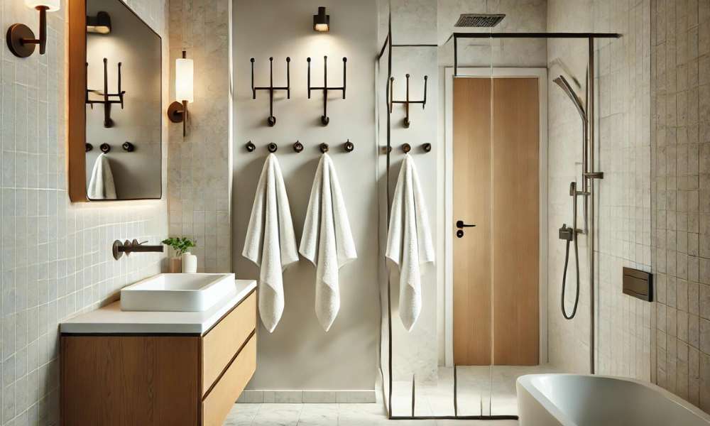 Where To Put Towel Hooks In Bathroom