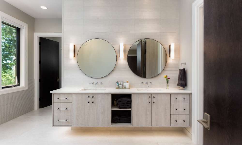 What To Put Between Two Mirrors In Bathroom